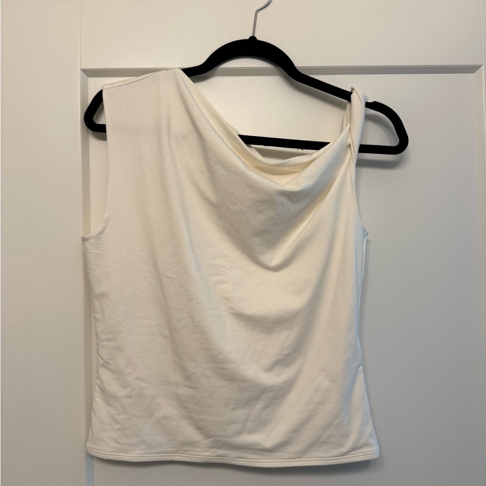 Abercrombie & Fitch Cream One-Shoulder Twist Tank - Picture 3 of 4